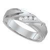 0.25 CTW Mens Channel-set Diamond Wedding Anniversary Ring 10KT White Gold - REF-56M2H