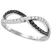 0.35 CTW Black Color Diamond Infinity Ring 10KT White Gold - REF-26N3F