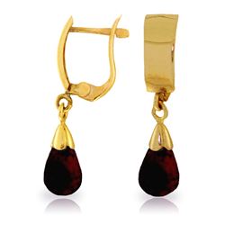 Genuine 2.5 ctw Garnet Earrings Jewelry 14KT Yellow Gold - REF-22Y3F