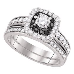 1 CTW Diamond Halo Bridal Engagement Ring 14KT White Gold - REF-133K5W