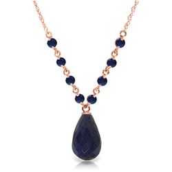 Genuine 15.8 ctw Sapphire Necklace Jewelry 14KT Rose Gold - REF-37T2A