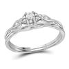 0.17 CTW Diamond Bridal Wedding Engagement Ring 14KT White Gold - REF-30M2H
