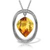 Genuine 11.85 ctw Citrine & Diamond Necklace Jewelry 14KT White Gold - REF-112N4R