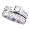 2 CTW Princess Diamond Bridal Engagement Ring 14KT White Gold - REF-352H4M