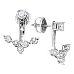 0.65 CTW Diamond Earrings 10KT White Gold - REF-69K2W