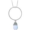 Genuine 3 ctw Blue Topaz Necklace Jewelry 14KT White Gold - REF-24R4P