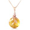 Genuine 5.32 ctw Citrine & Diamond Necklace Jewelry 14KT Rose Gold - REF-31N2R