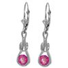 Genuine 1.30 ctw Pink Topaz Earrings Jewelry 14KT White Gold - REF-49A3K