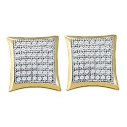 0.33 CTW Diamond Square Kite Square Screwback Earrings 10KT Yellow Gold - REF-30F2N