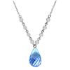 Genuine 11.30 ctw Blue Topaz & Diamond Necklace Jewelry 14KT White Gold - REF-129P4H