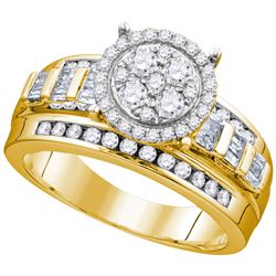 0.52 CTW Diamond Cluster Bridal Engagement Ring 10KT Yellow Gold - REF-37M5H