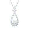 0.69 CTW Created White Sapphire Solitaire Pendant 10KT White Gold - REF-10Y5X