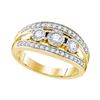 0.50 CTW Diamond 3-stone Bridal Engagement Ring 10KT Yellow Gold - REF-64F4N