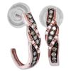 Image 1 : 0.20 CTW Cognac-brown Color Diamond Half J Hoop Earrings 10KT Rose Gold - REF-26K9W