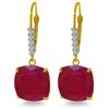 Genuine 13.65 ctw Ruby & Diamond Earrings Jewelry 14KT Yellow Gold - REF-126T5A