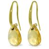 Genuine 8 ctw Citrine Earrings Jewelry 14KT Yellow Gold - REF-36A8K