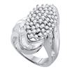 Image 1 : 1.03 CTW Diamond Wide Cluster Ring 10KT White Gold - REF-75H2M