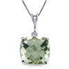 Genuine 3.6 ctw Green Amethyst Necklace Jewelry 14KT White Gold - REF-28W9Y