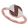 Image 1 : 0.17 CTW Red Color Diamond Fashion Ring 10KT Rose Gold - REF-22H4M