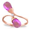 Genuine 2.52 ctw Pink Topaz & Diamond Ring Jewelry 14KT Rose Gold - REF-26R6P