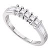 0.50 CTW 5-stone Princess Diamond Bridal Anniversary Ring 14k White Gold - REF-59M9H