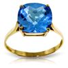 Genuine 3.6 ctw Blue Topaz Ring Jewelry 14KT Yellow Gold - REF-34P7H