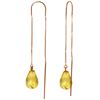 Genuine 4.5 ctw Citrine Earrings Jewelry 14KT Rose Gold - REF-20A4K