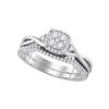 0.38 CTW Diamond Cluster Bridal Engagement Ring 14k White Gold - REF-64K4W