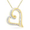0.16 CTW Diamond Heart Outline Pendant 10KT Yellow Gold - REF-16N4F