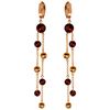 Genuine 8.99 ctw Garnet & Citrine Earrings Jewelry 14KT Rose Gold - REF-101M2T