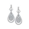 Image 1 : 0.50 CTW Diamond Teardrop Dangle Earrings 10KT White Gold - REF-40H4M