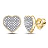 Image 1 : 0.33 CTW Diamond Heart Screwback Earrings 10KT Yellow Gold - REF-24M2H
