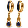 Genuine 2.6 ctw Sapphire Earrings Jewelry 14KT Rose Gold - REF-84H3X