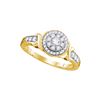 0.49 CTW Diamond Halo Bridal Engagement Ring 10KT Yellow Gold - REF-52Y4X