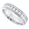 0.28 CTW Mens Diamond Wedding Ring 14KT White Gold - REF-56N2F