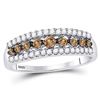 0.50 CTW Cognac-brown Color Diamond Ring 10KT White Gold - REF-22Y4X