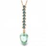 Genuine 12.8 ctw Blue Topaz Necklace Jewelry 14KT Rose Gold - REF-49R2P