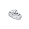 0.50 CTW Diamond Swirl Bridal Engagement Ring 14KT White Gold - REF-94Y5X