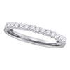 0.25 CTW Diamond Machine-set Wedding Ring 14KT White Gold - REF-37N5F