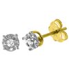 Genuine 0.06 ctw Diamond Anniversary Earrings Jewelry 14KT Yellow Gold - REF-24T3A