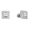0.75 CTW Princess Diamond Framed Screwback Earrings 14KT White Gold - REF-79Y4X