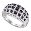 1 CTW Black Color Diamond Lattice Ring 10KT White Gold - REF-67X4Y