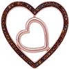 0.20 CTW Red Color Diamond Heart Love Pendant 10KT Rose Gold - REF-25K4W