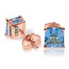 Genuine 1.75 ctw Blue Topaz Earrings Jewelry 14KT Rose Gold - REF-24V3W