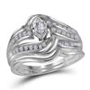 0.47 CTW Marquise Diamond Bridal Engagement Ring 14KT White Gold - REF-75Y2X