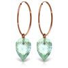 Genuine 22.5 ctw Blue Topaz Earrings Jewelry 14KT Rose Gold - REF-54X9M