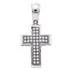 Image 1 : 0.10 CTW Diamond Small Cross Pendant 10KT White Gold - REF-10X5Y