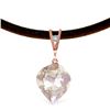 Genuine 12.81 ctw White Topaz & Diamond Necklace Jewelry 14KT Rose Gold - REF-45F2Z