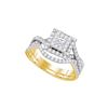 0.84 CTW Princess Diamond Bridal Engagement Ring 14KT Yellow Gold - REF-104H9M