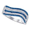 Image 1 : 0.33 CTW Blue Color Diamond Ring 10KT White Gold - REF-37M5H